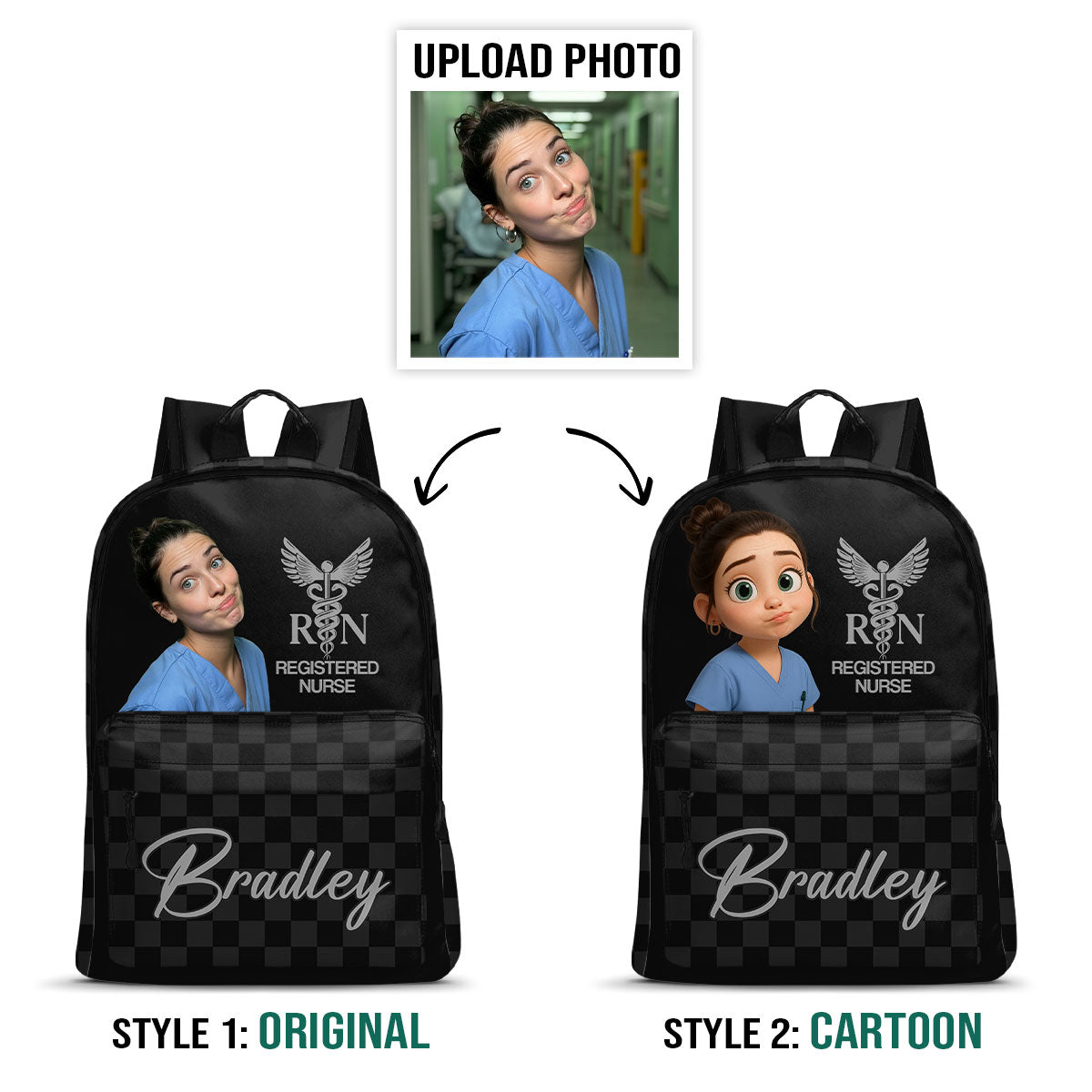 Daily Nurse Life Cartoon - Personalized Backpack