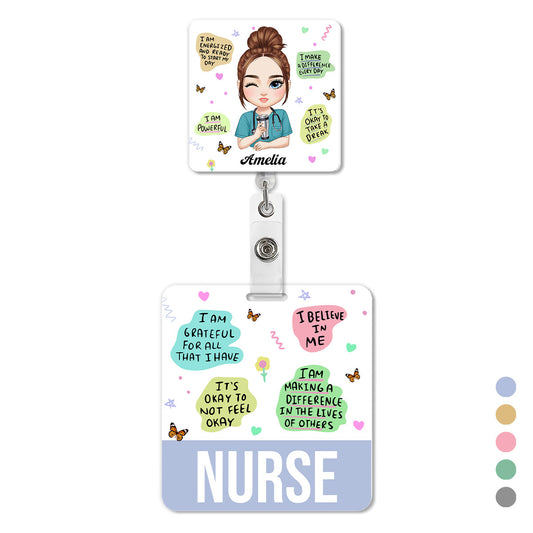 Affirmation Nurse - Personalized Nurse Badge Reel & Buddy Set