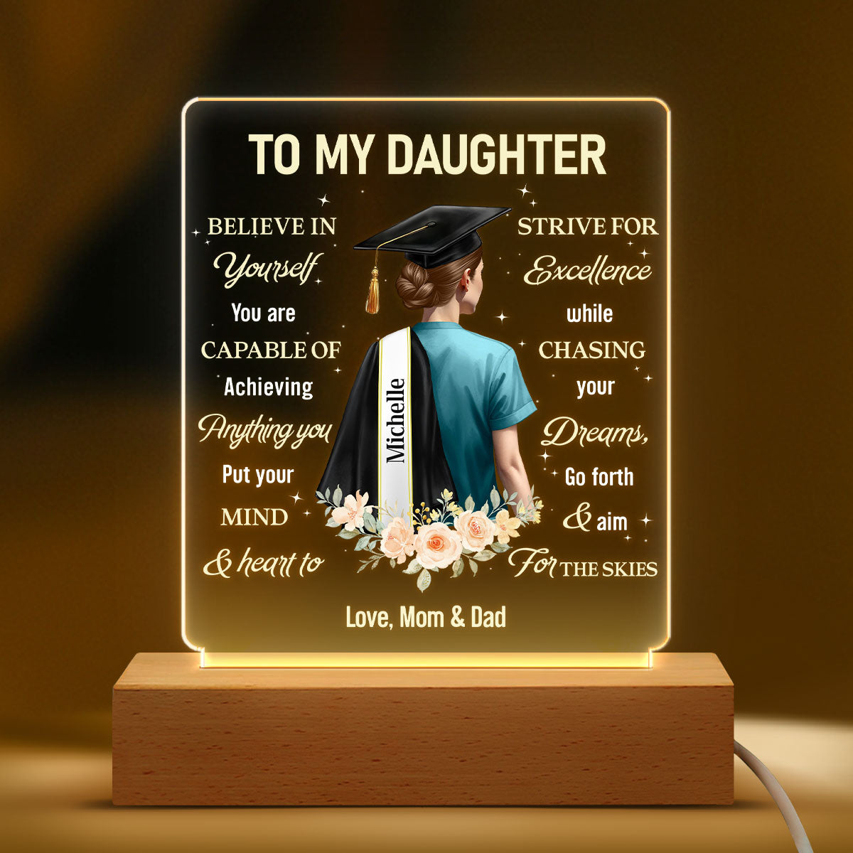 Believe In Yourself - Personalized 3D LED Light - Nurse Graduation Gift