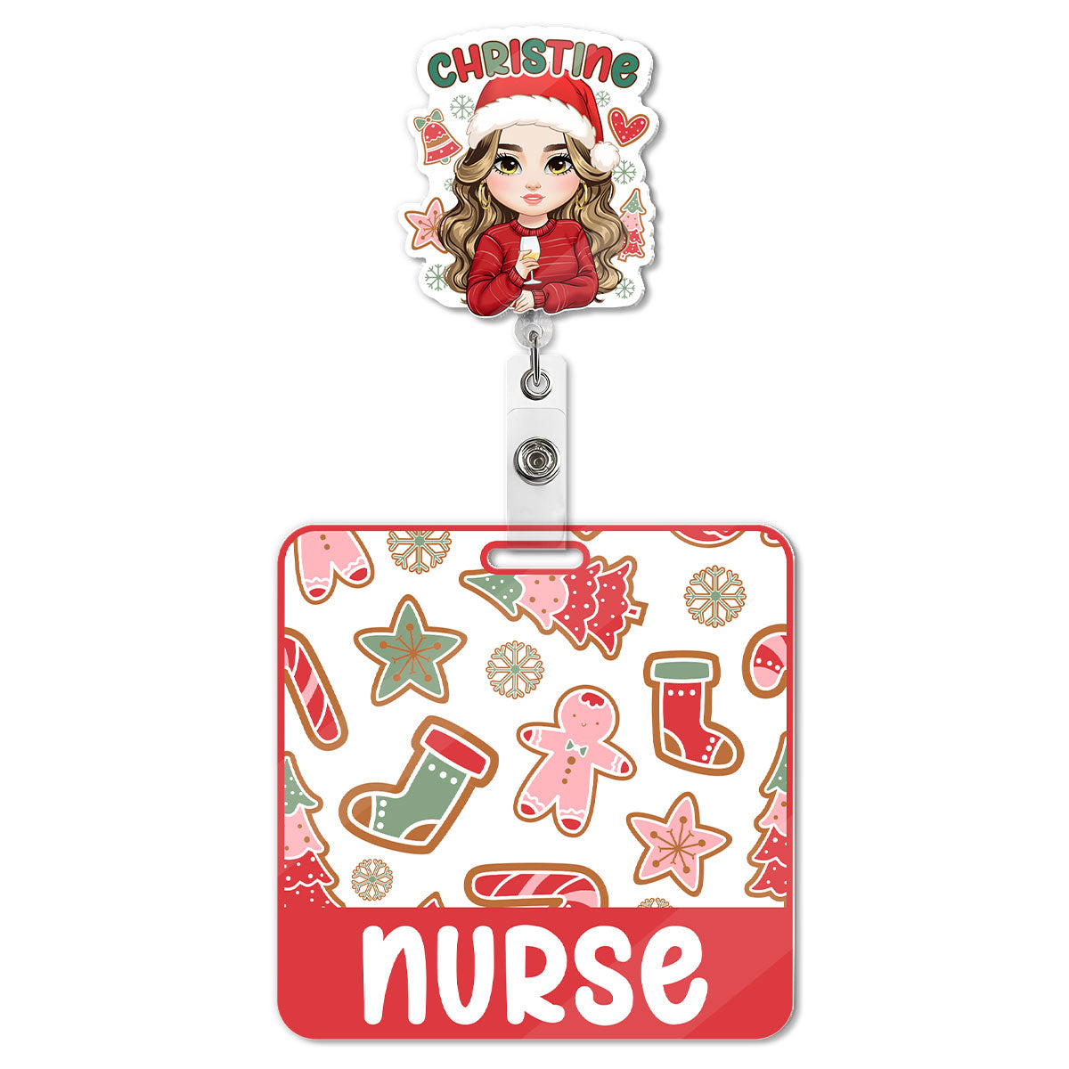 Silent Night - Personalized Nurse Badge Reel & Buddy Set