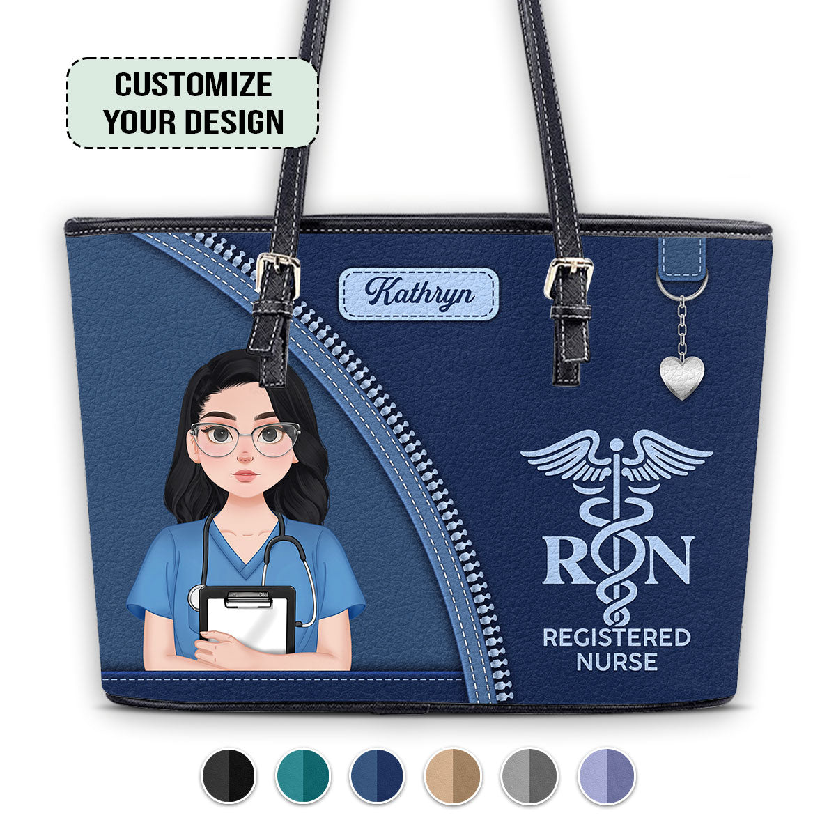 Great Nurse Life - Personalized Custom Nurse Leather Tote Bag for Work