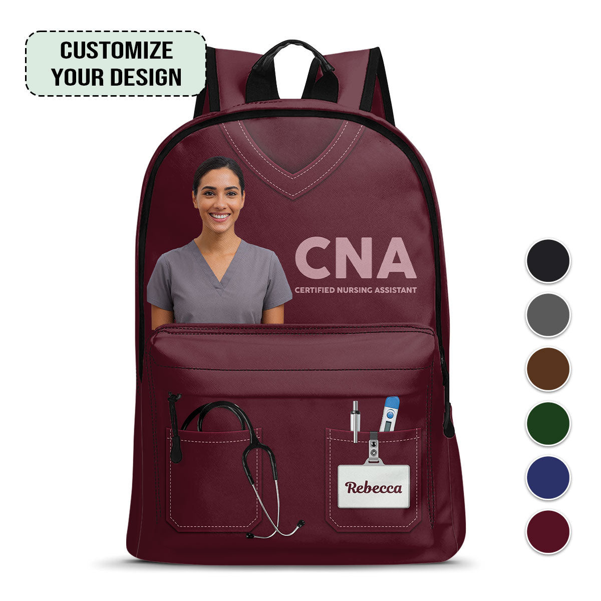 Nurse Scrubs Life Photo - Personalized Backpack