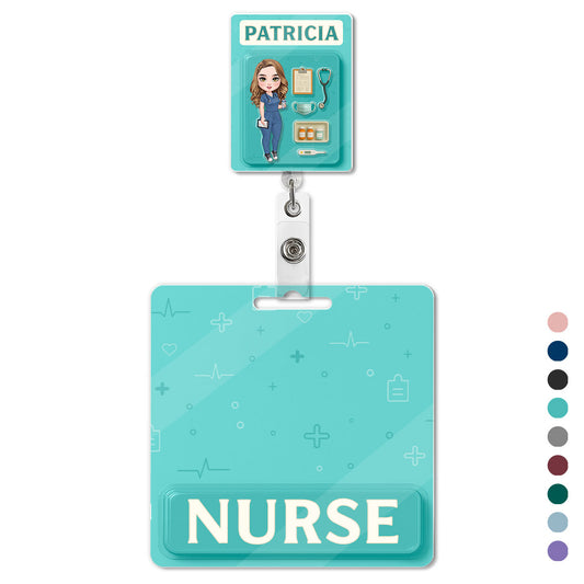 Nurse Doll - Personalized Nurse Badge Reel & Buddy Set