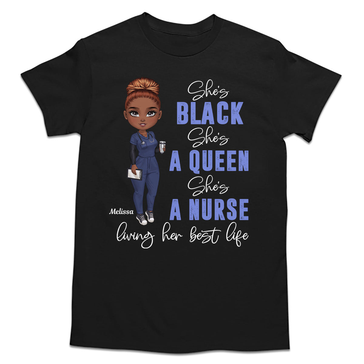Living Her Best Life (Dark Ver.) - Personalized Custom Nurse T-shirt, Hoodie, Sweatshirt