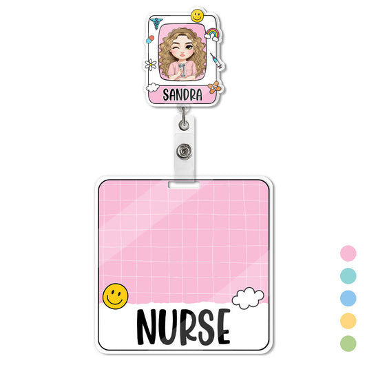 Cute Nurse - Personalized Nurse Badge Reel & Buddy Set
