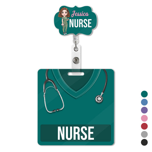 The Scrub Love - Personalized Nurse Badge Reel & Buddy Set