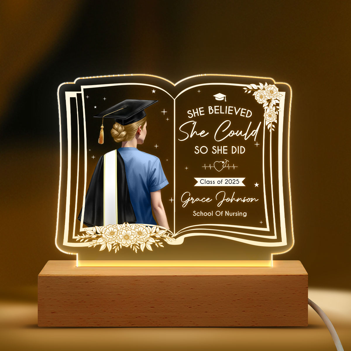 Change The World - Personalized LED Light - nurse graduation gift