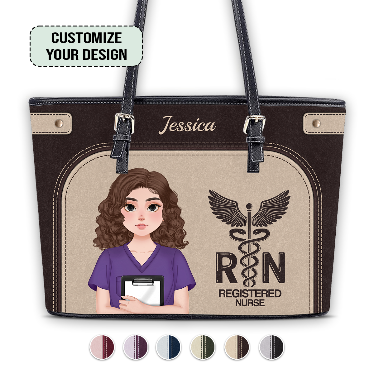 Enough To Be - Personalized Custom Nurse Leather Tote Bag
