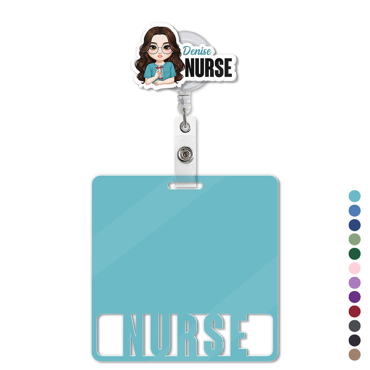 Neutral Nurse - Personalized Nurse Badge Reel & Buddy Set
