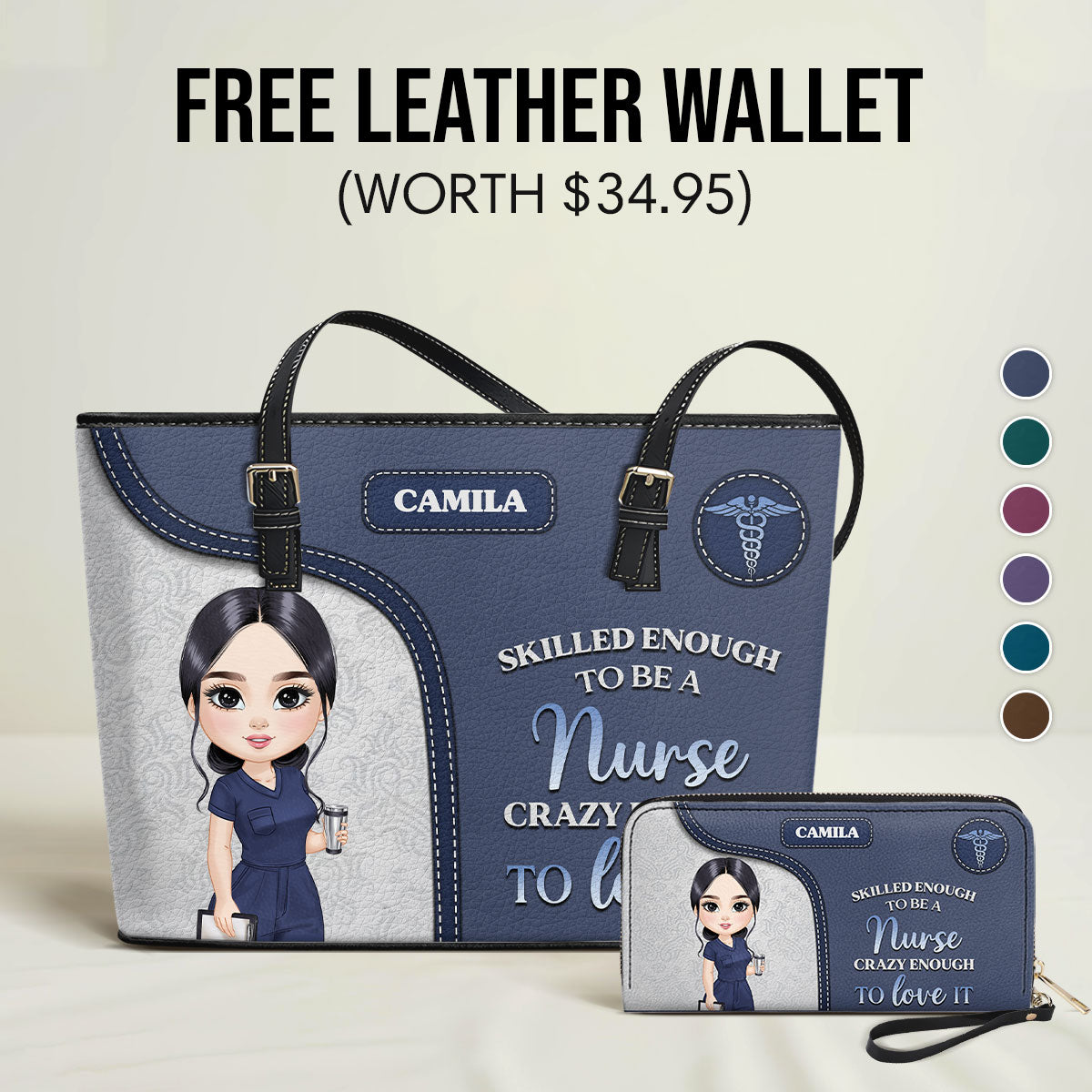 Nurse Skilled Enough - Personalized Custom Nurse Leather Tote Bag Deal