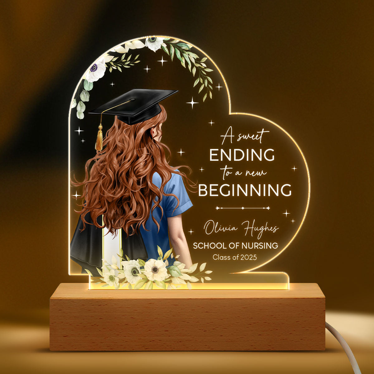 A New Beginning - Personalized LED Light - nurse graduation gift