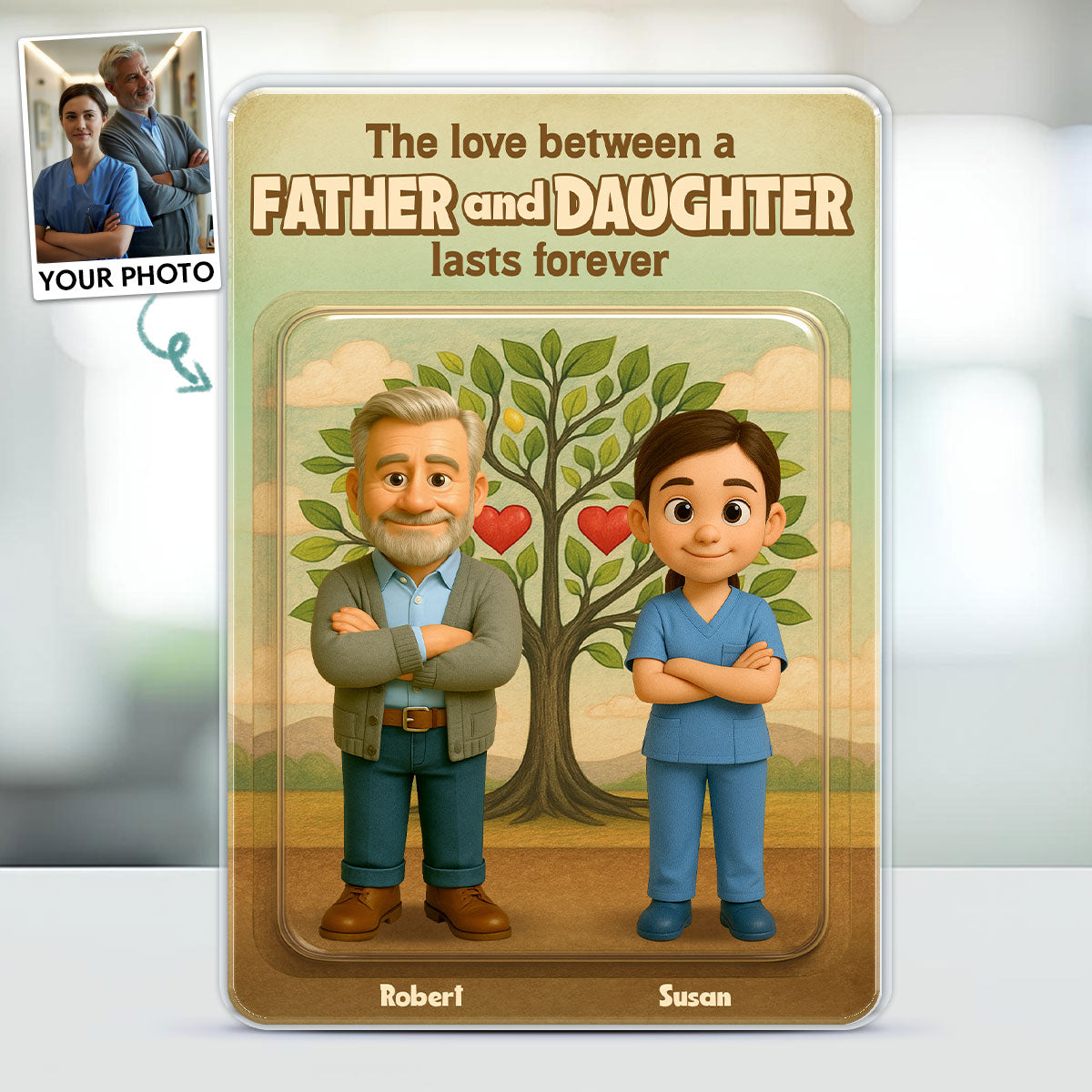 Love Lasts Forever - Personalized Acrylic Plaque - father's day gift