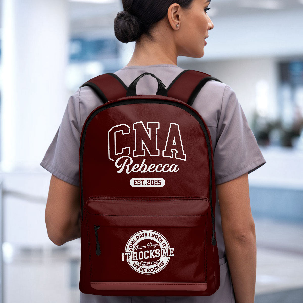 Varsity Style Nurse - Personalized Backpack
