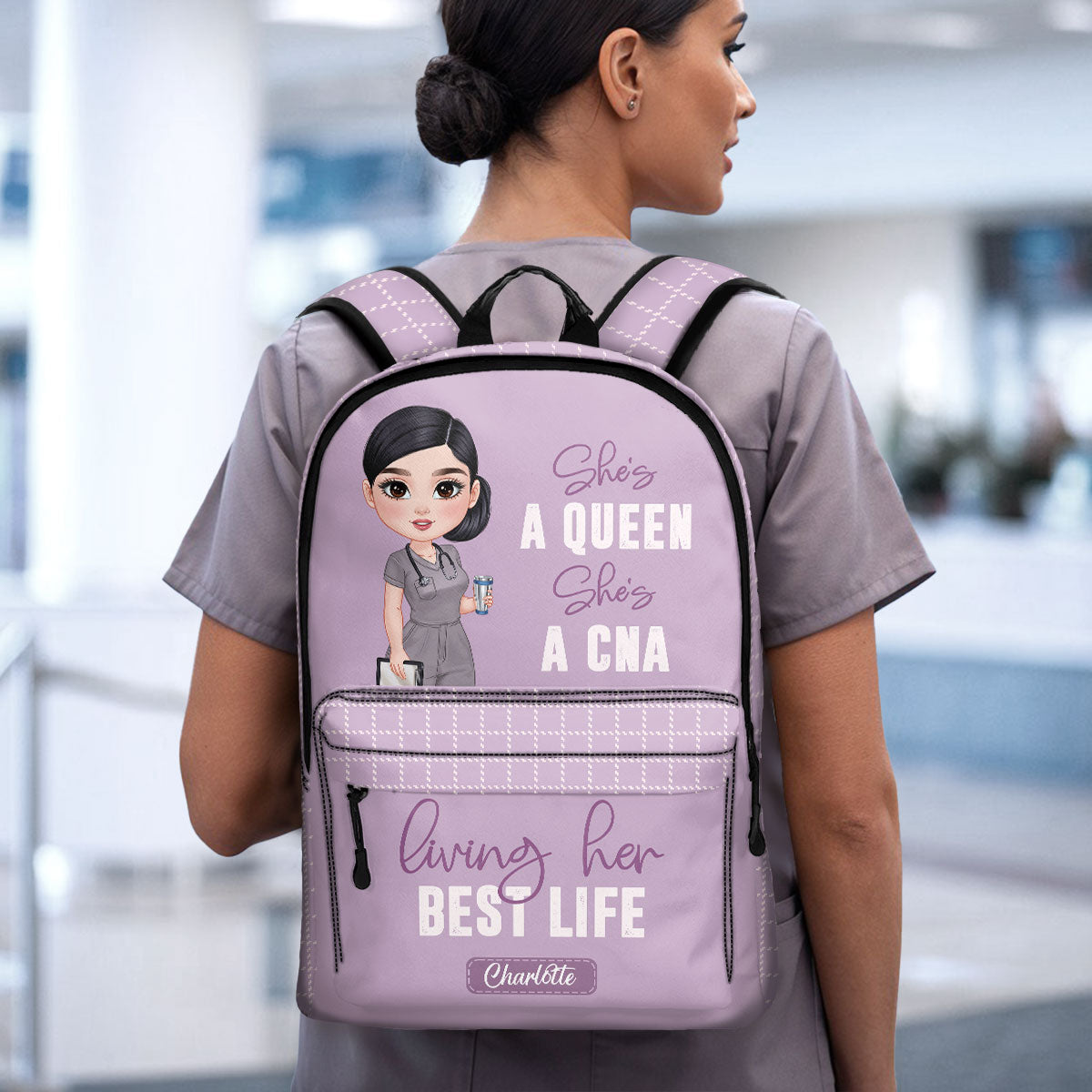 Nurse Queen Power - Personalized Backpack