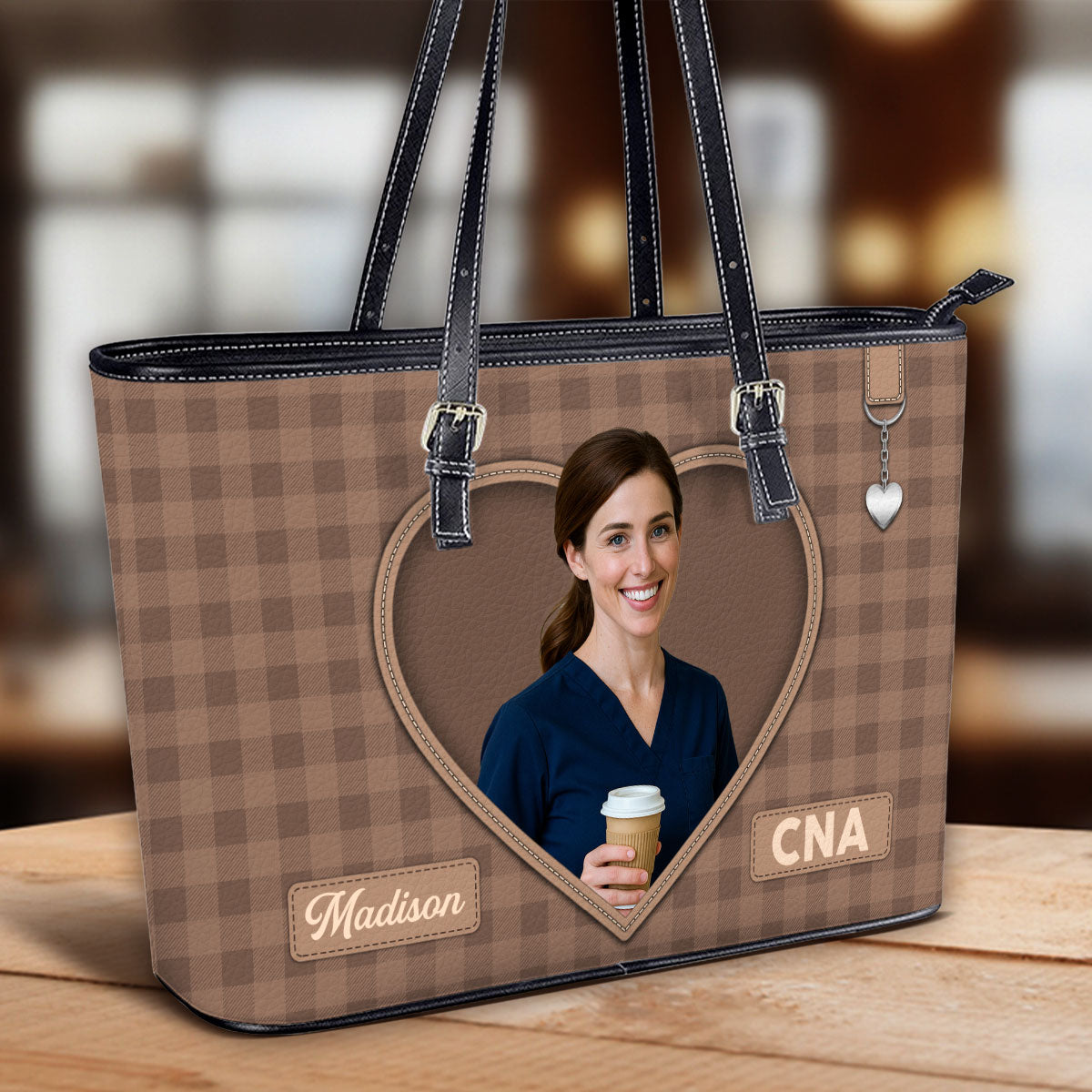 Daily Nurse Style Photo - Personalized Custom Nurse Leather Tote Bag