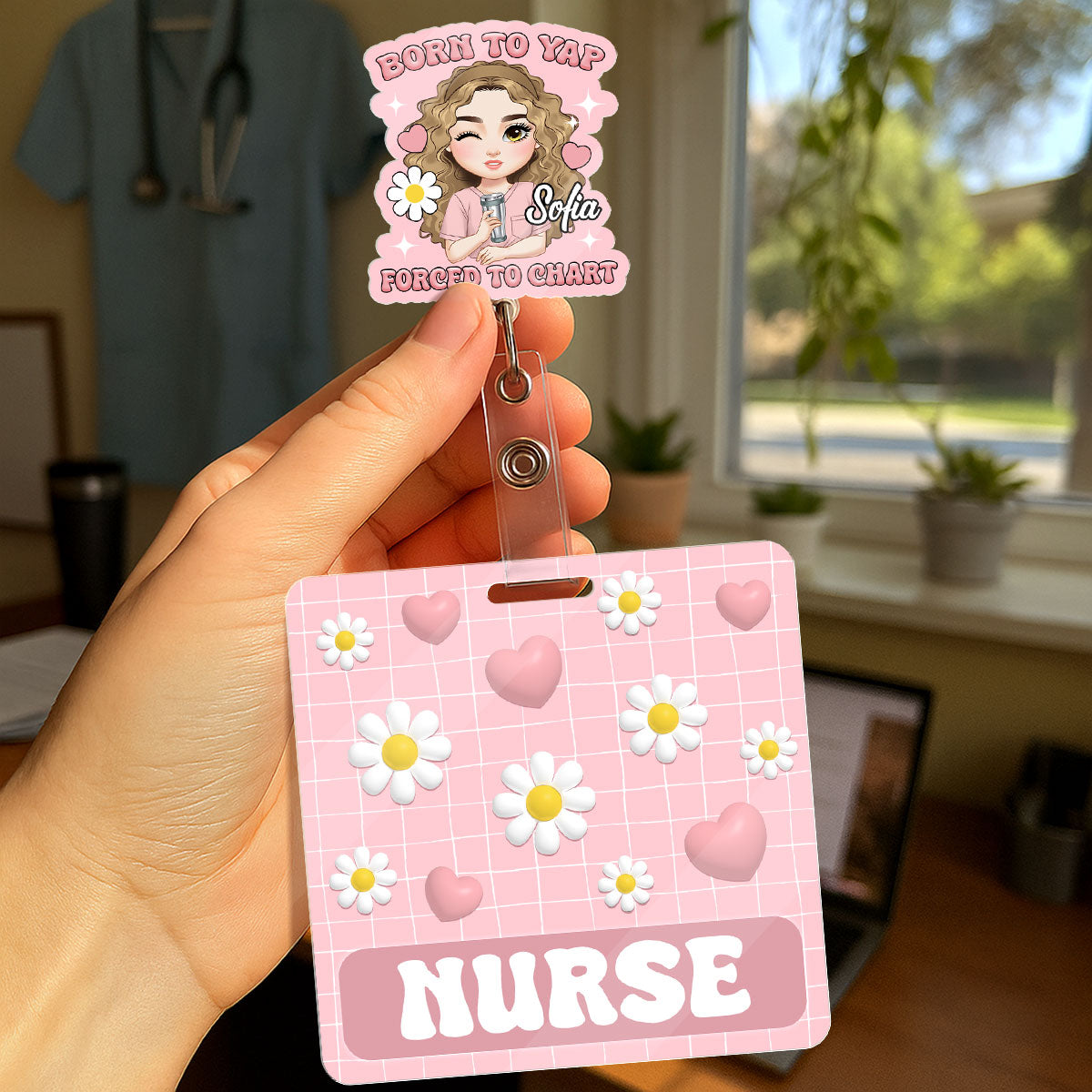 Born To Yap - Personalized Nurse Badge Reel & Buddy Set
