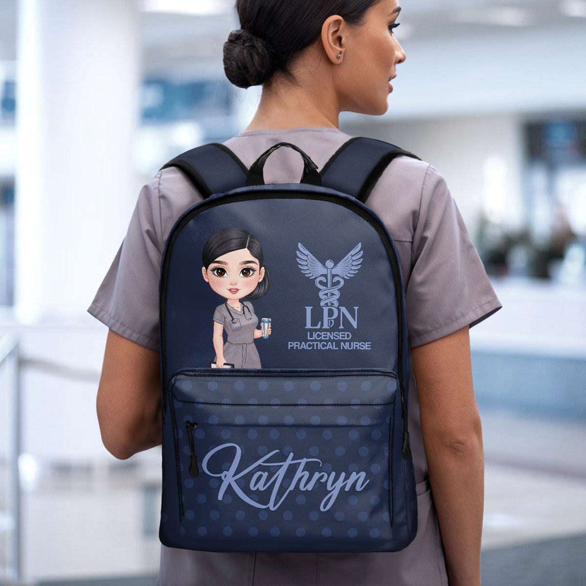 Polka Dot Nurse - Personalized Backpack