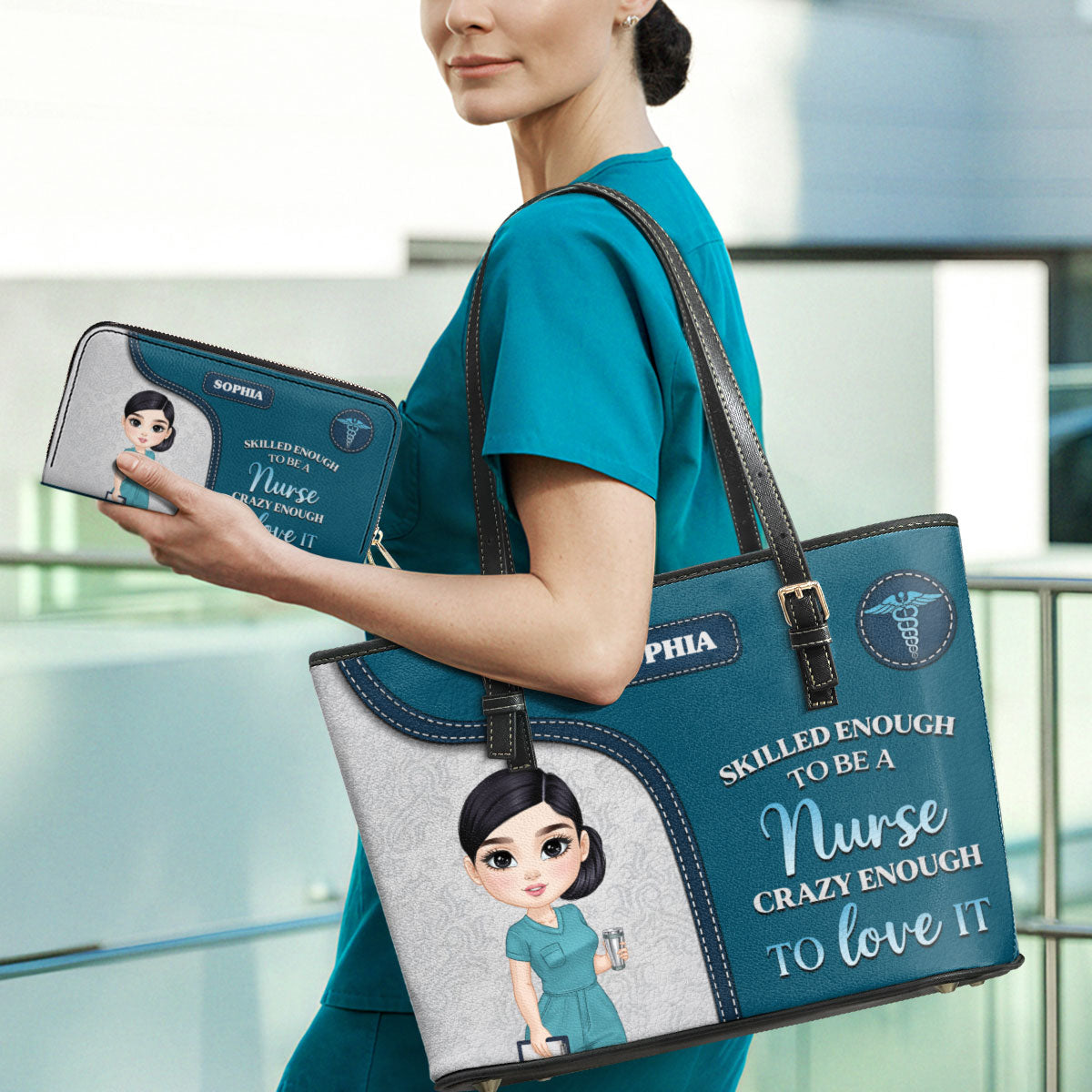 Nurse Skilled Enough - Personalized Custom Nurse Leather Tote Bag Deal