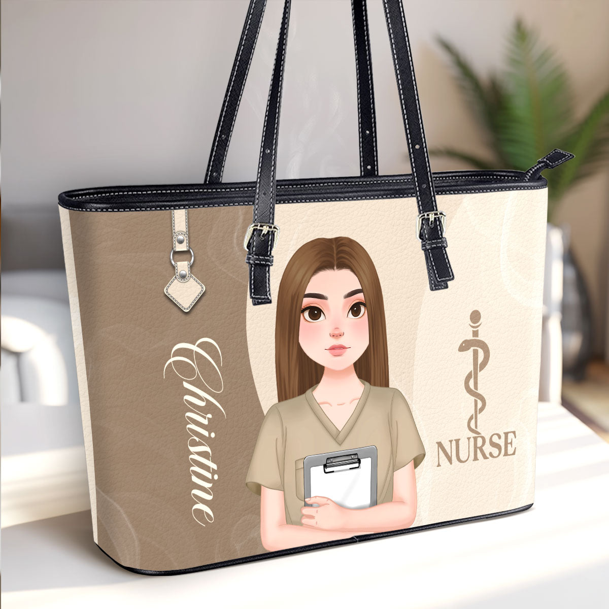 Endless Love Nurse - Personalized Custom Nurse Leather Tote Bag