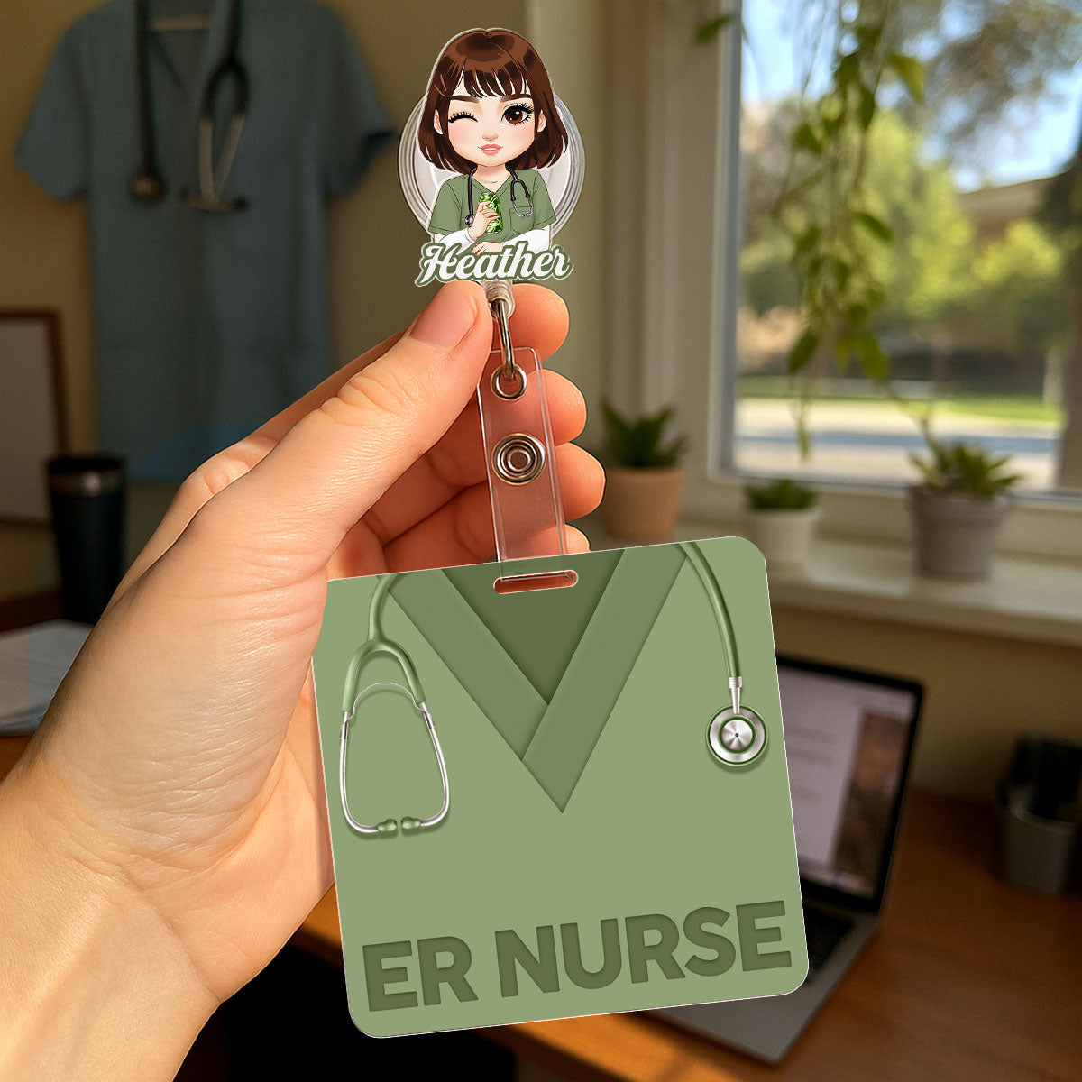 Scrub Love Nurse - Personalized Nurse Badge Reel & Buddy Set