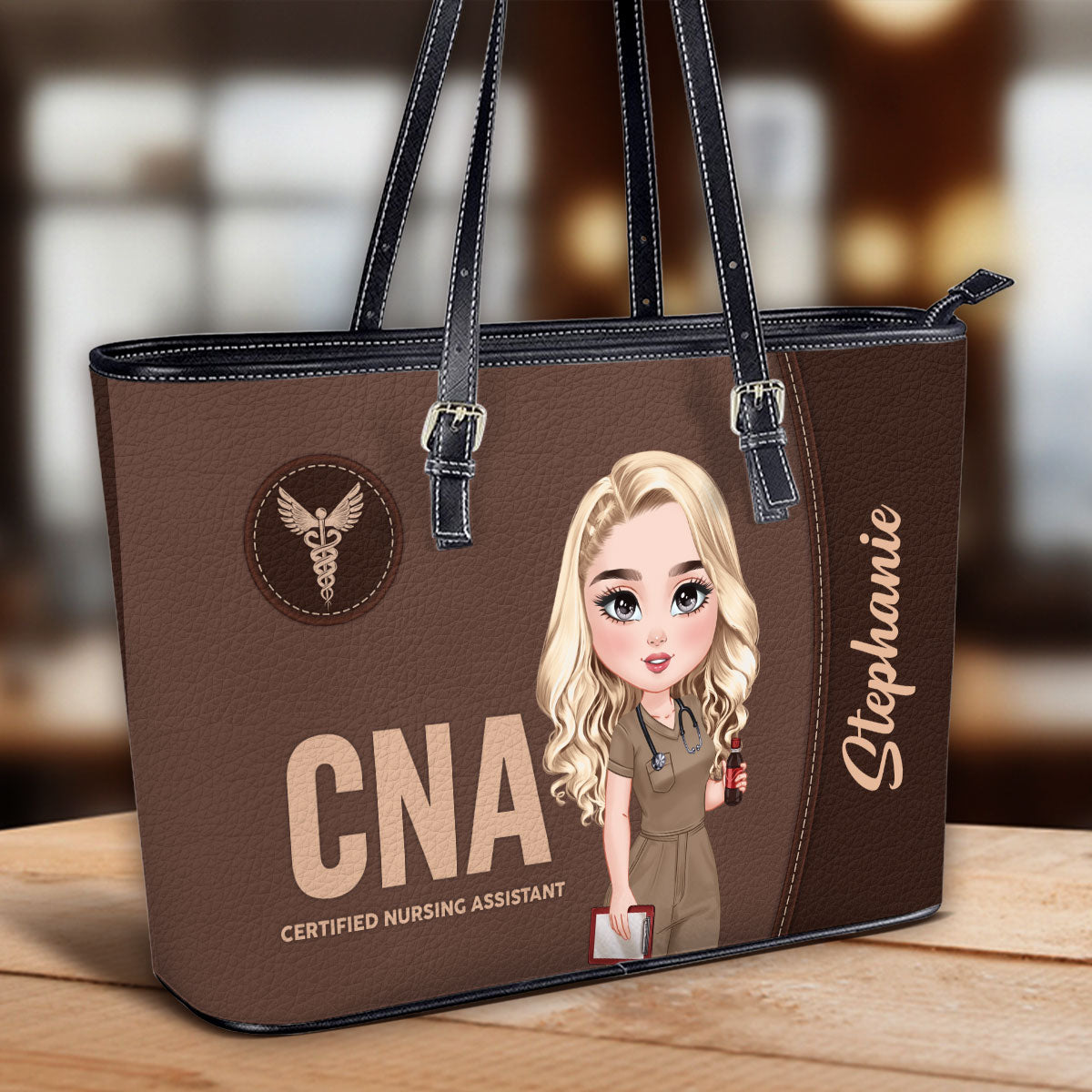 Timeless Style Nurse - Personalized Custom Nurse Leather Tote Bag
