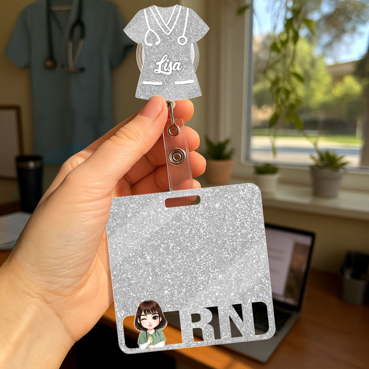 Scrub Life - Personalized Nurse Badge Reel & Buddy Set