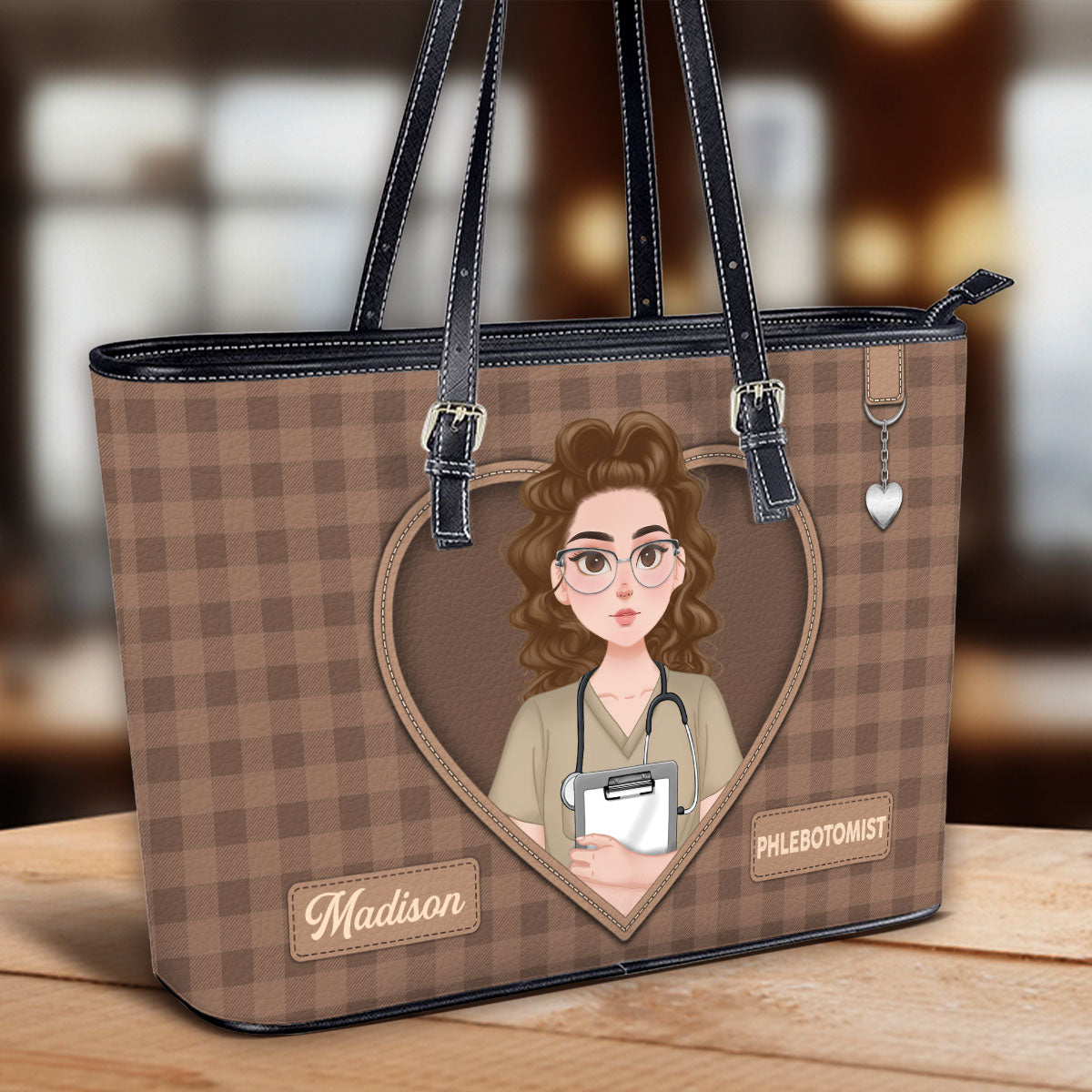 Daily Nurse Style - Personalized Custom Nurse Leather Tote Bag