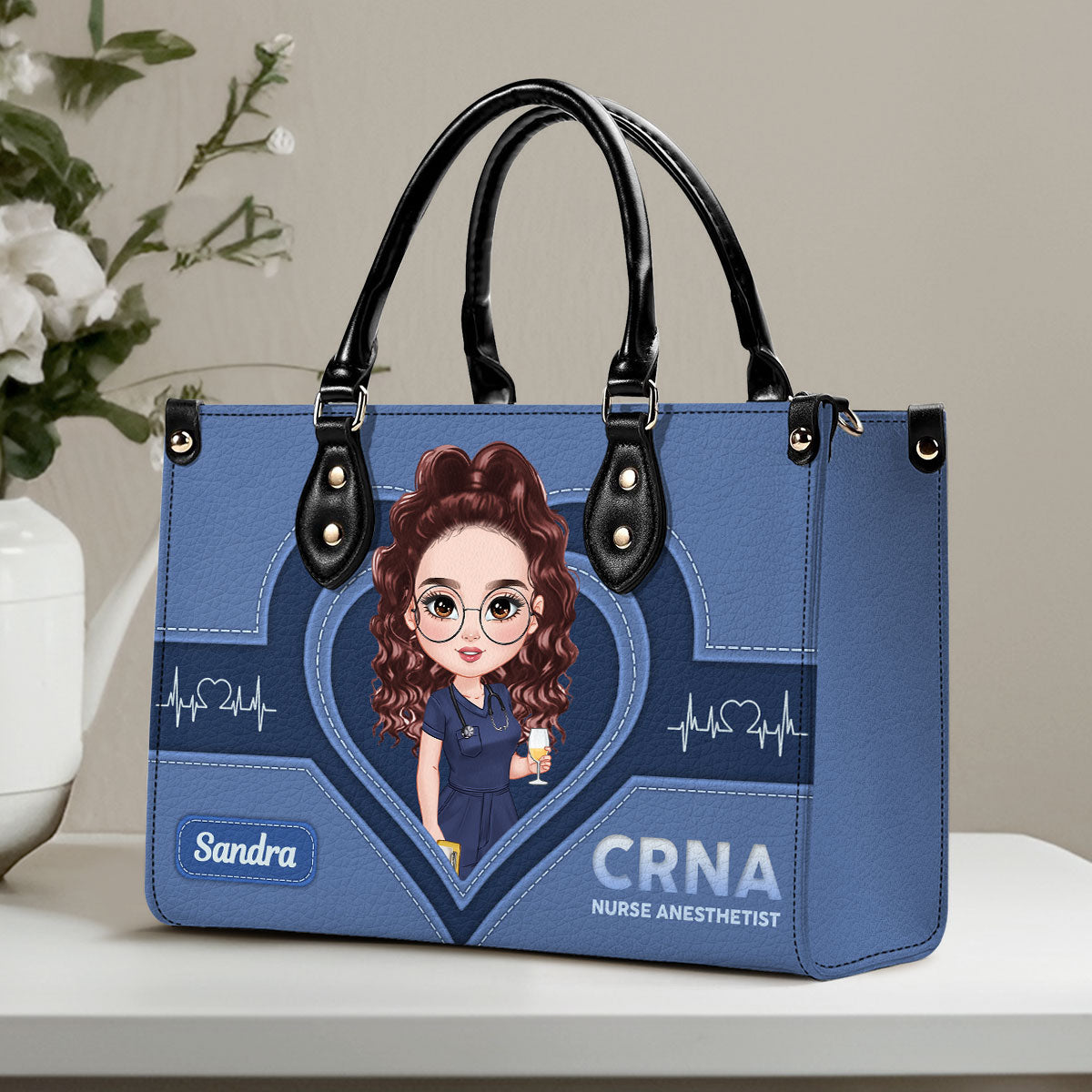The Scrub Life - Personalized Custom Leather Handbag