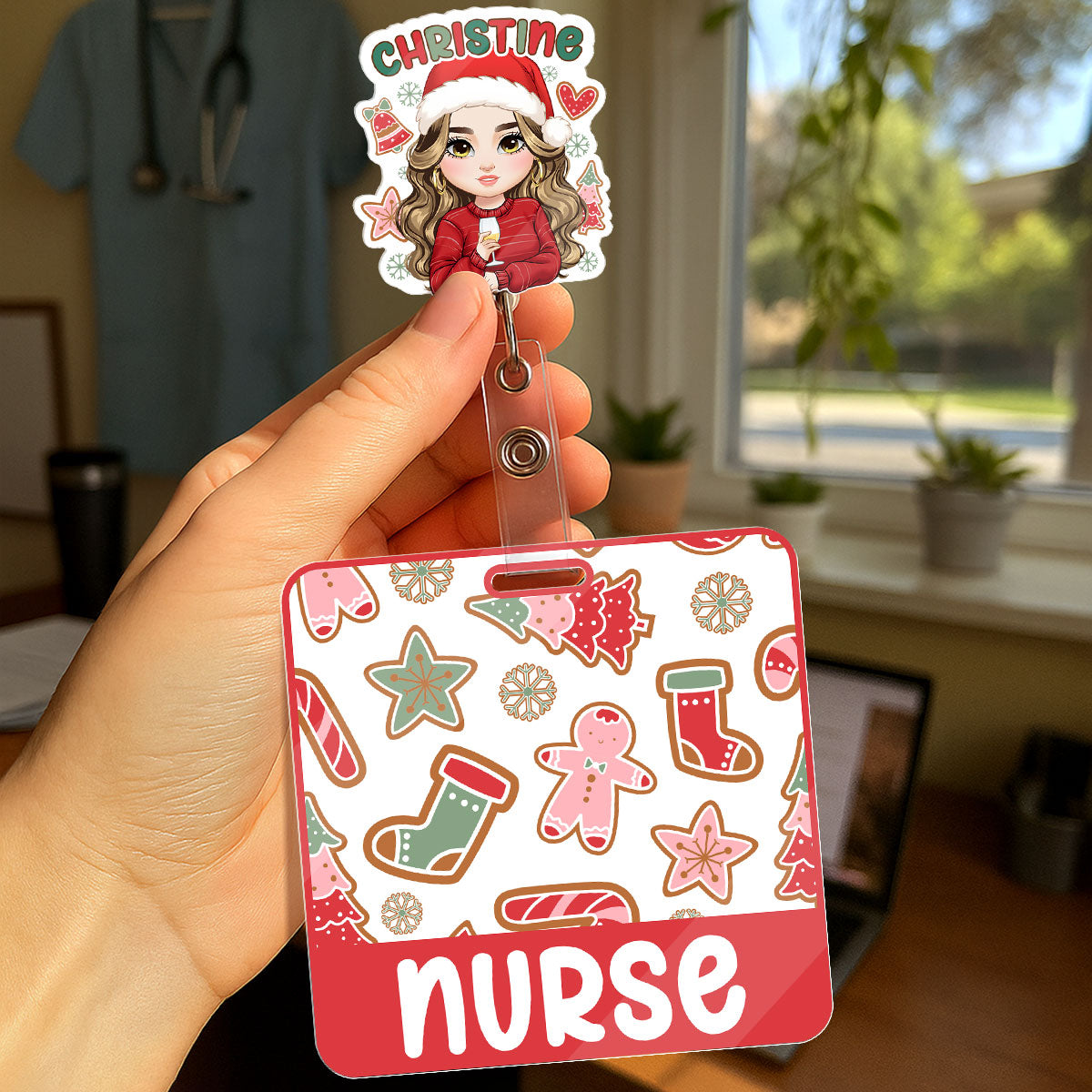 Silent Night - Personalized Nurse Badge Reel & Buddy Set