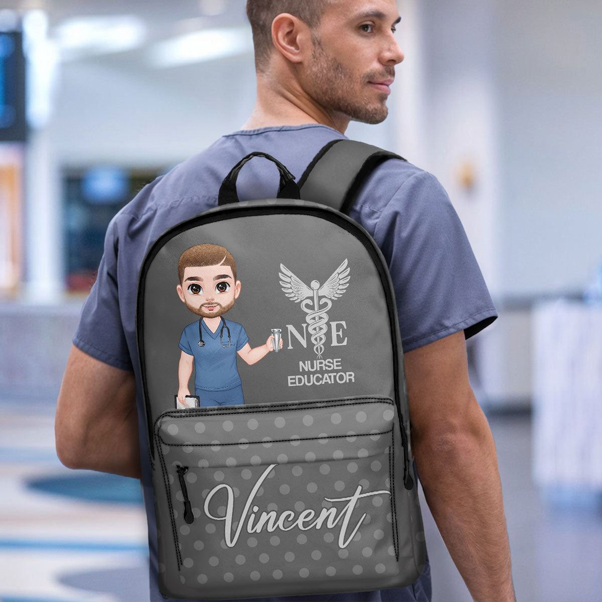 Polka Dot Nurse - Personalized Backpack
