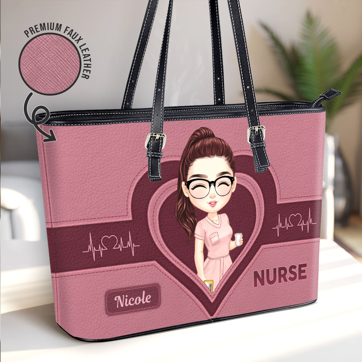 The Scrub Life - Personalized Custom Nurse Leather Tote Bag Deal