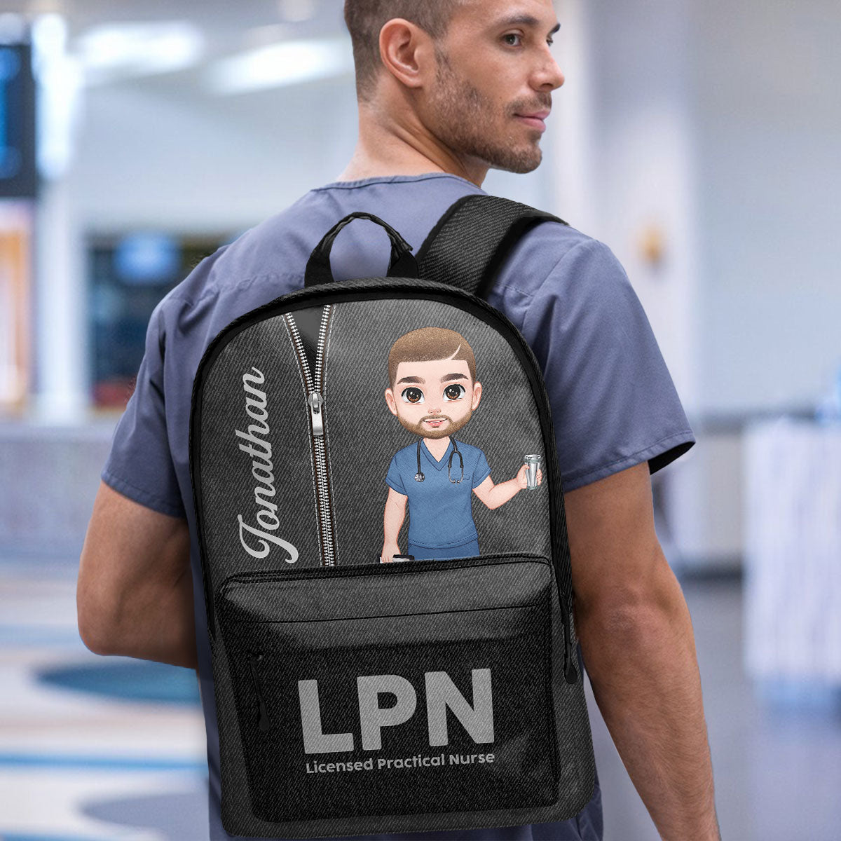 Nurse Denim Style - Personalized Backpack