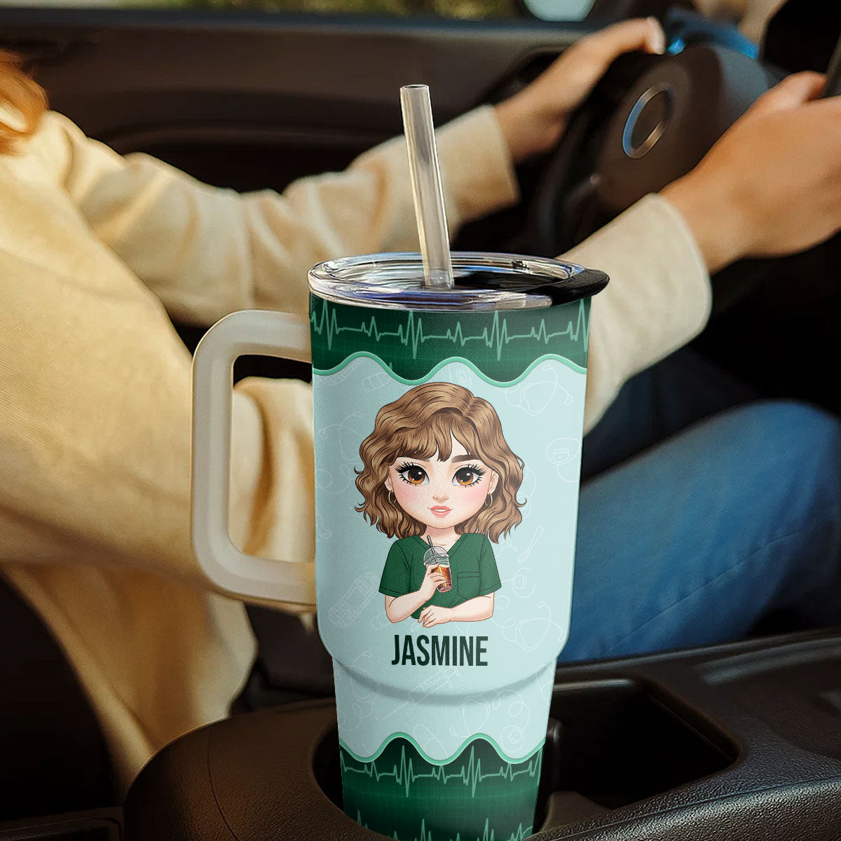 Nurse Nutrition Facts - Personalized Nurse 40oz Tumbler With Handle
