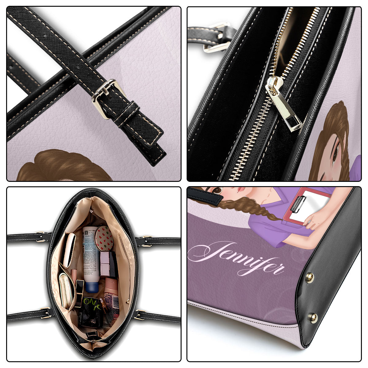 Endless Love Nurse - Personalized Custom Nurse Leather Tote Bag