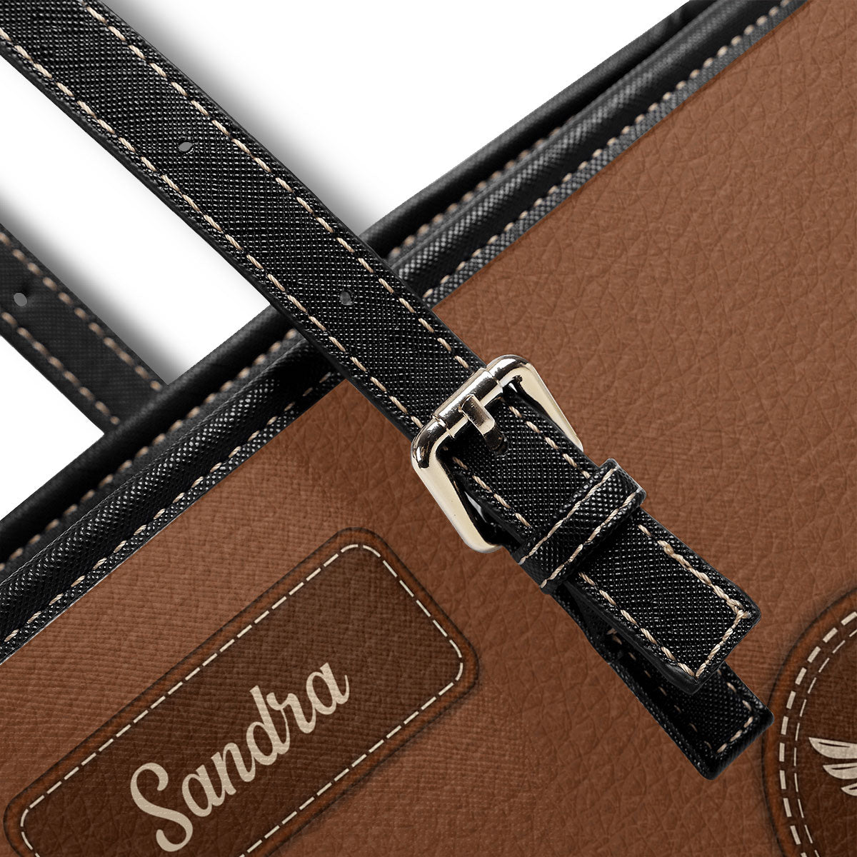 Seamless Pattern Nurse - Personalized Custom Nurse Leather Tote Bag