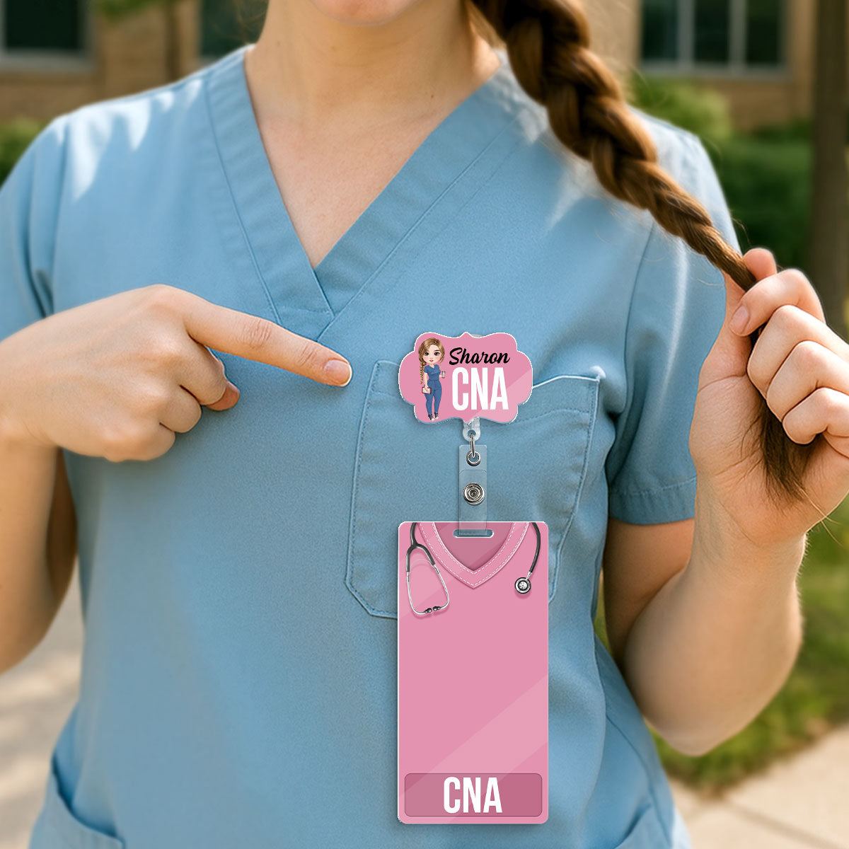 The Scrub Love - Personalized Nurse Badge Reel & Buddy Set