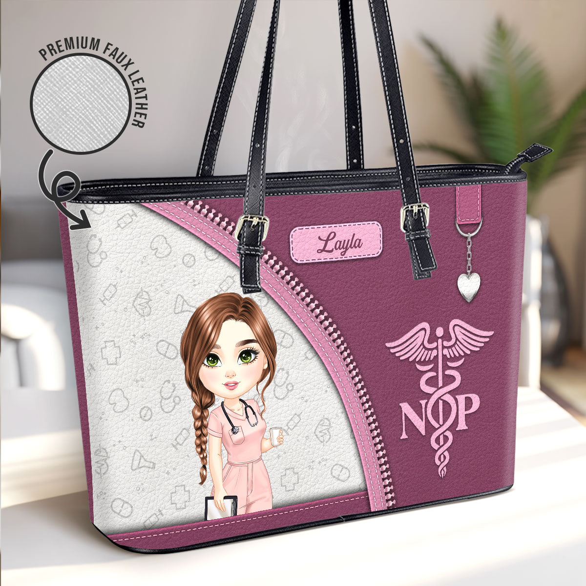 Simple Nurse Life - Personalized Custom Nurse Leather Tote Bag Deal