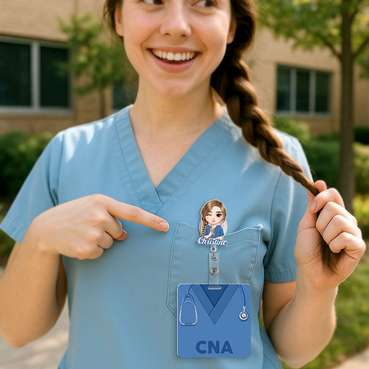 Scrub Love Nurse - Personalized Nurse Badge Reel & Buddy Set