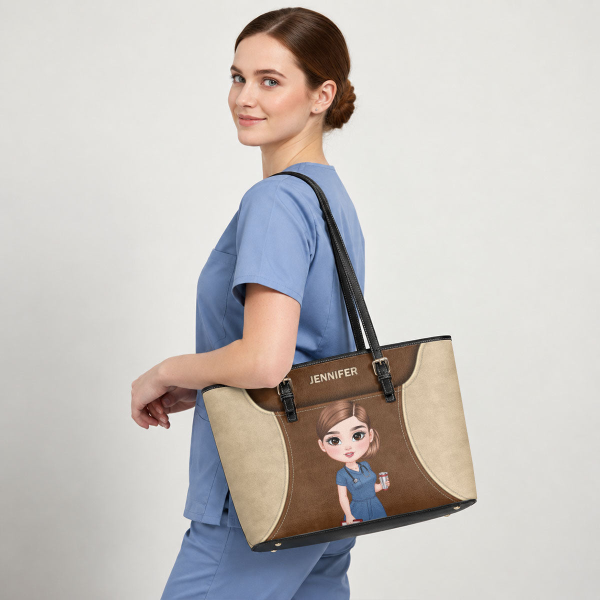 Not All Heroes - Personalized 2-Sided Custom Nurse Leather Tote Bag