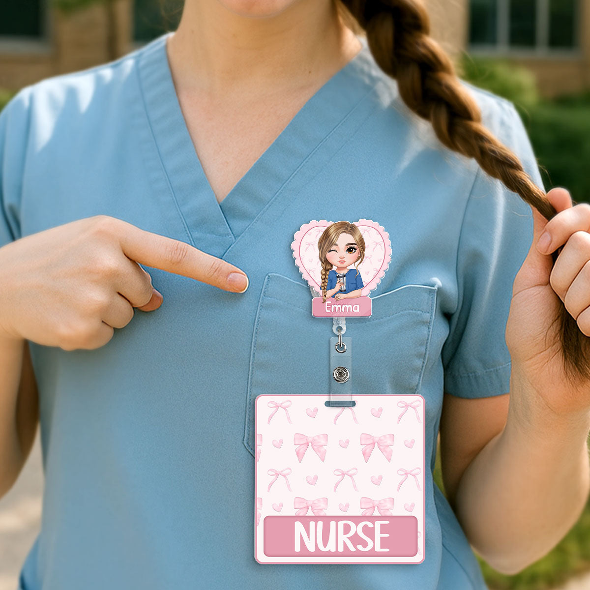 Ribbon Nurse - Personalized Nurse Badge Reel & Buddy Set