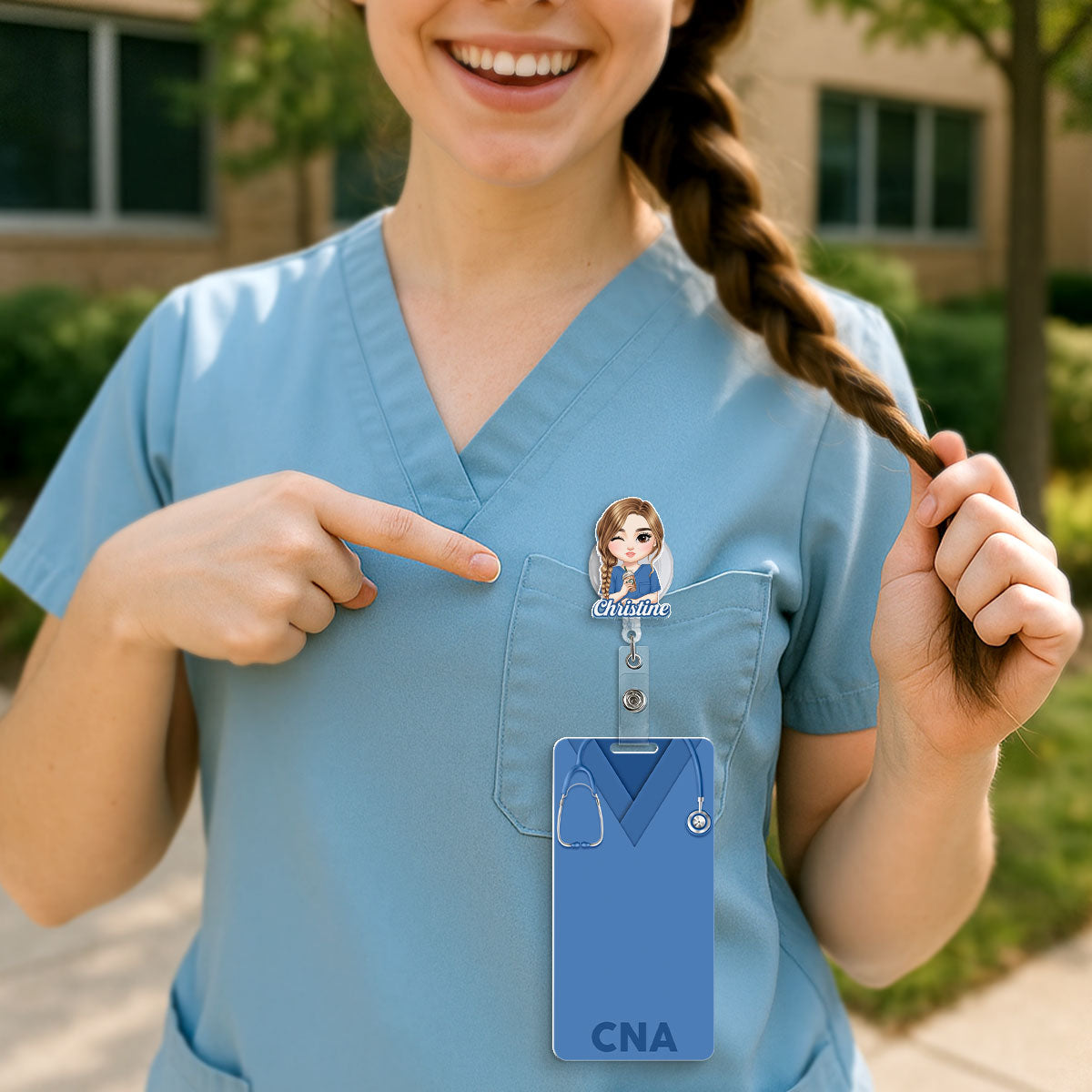 Scrub Love Nurse - Personalized Nurse Badge Reel & Buddy Set