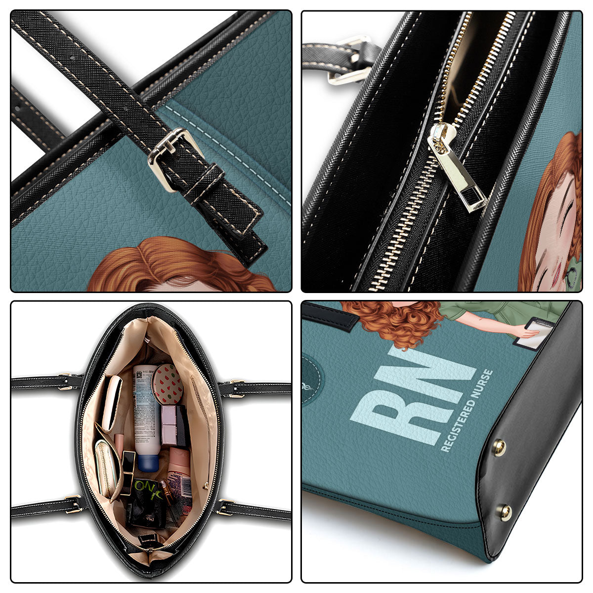 Timeless Style Nurse - Personalized Custom Nurse Leather Tote Bag