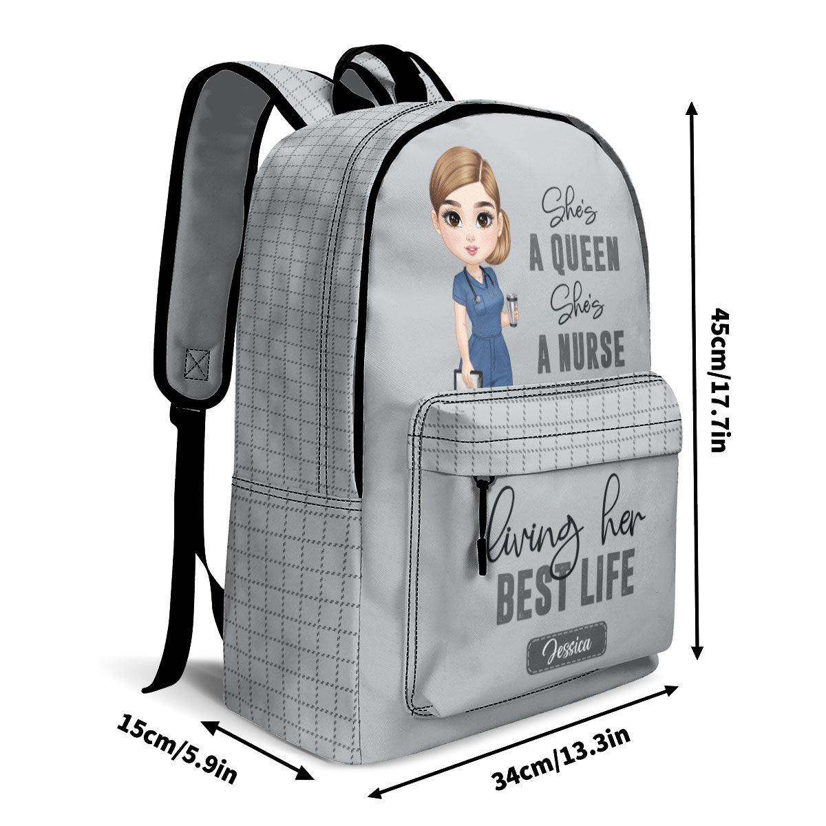 Nurse Queen Power - Personalized Backpack