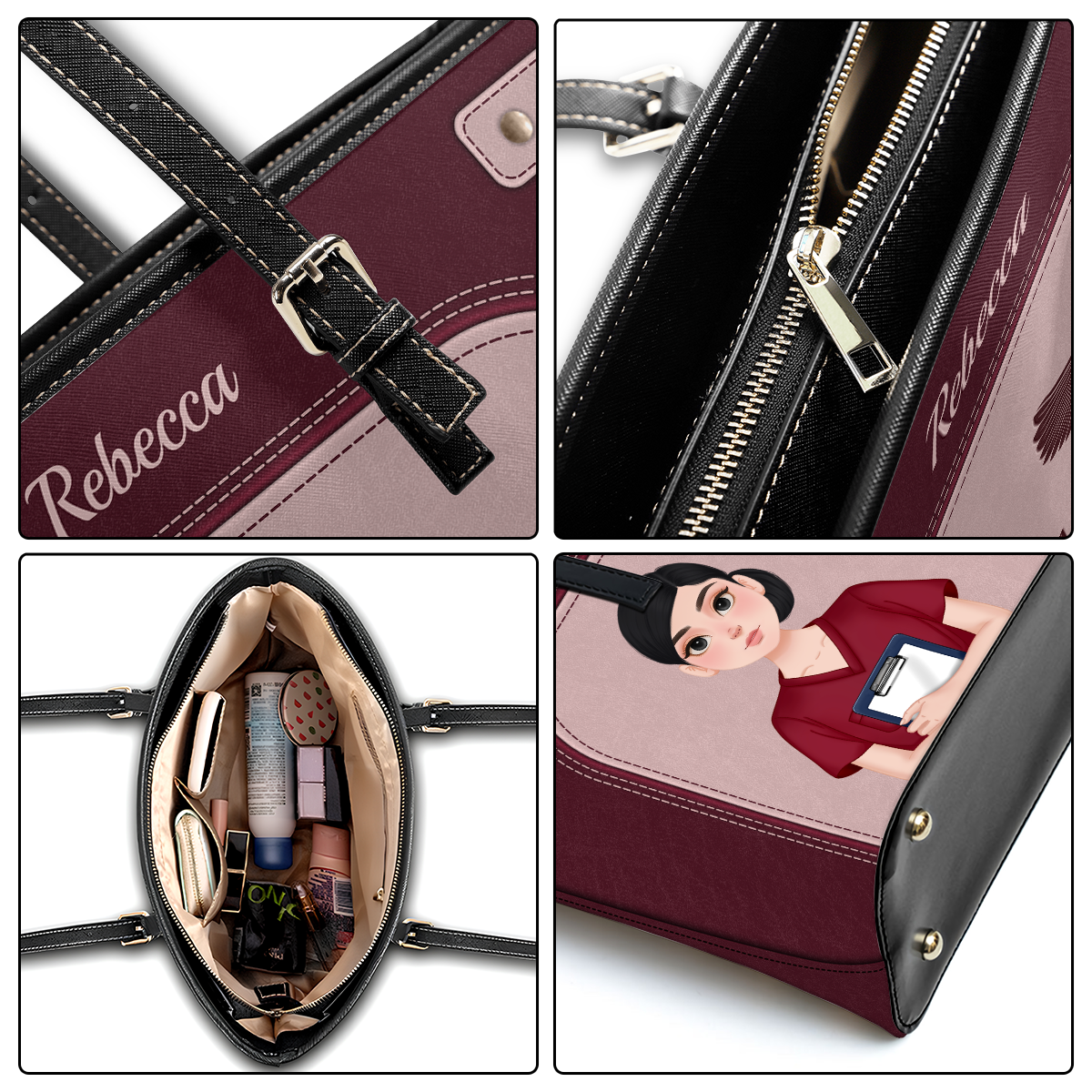 Enough To Be - Personalized Custom Nurse Leather Tote Bag