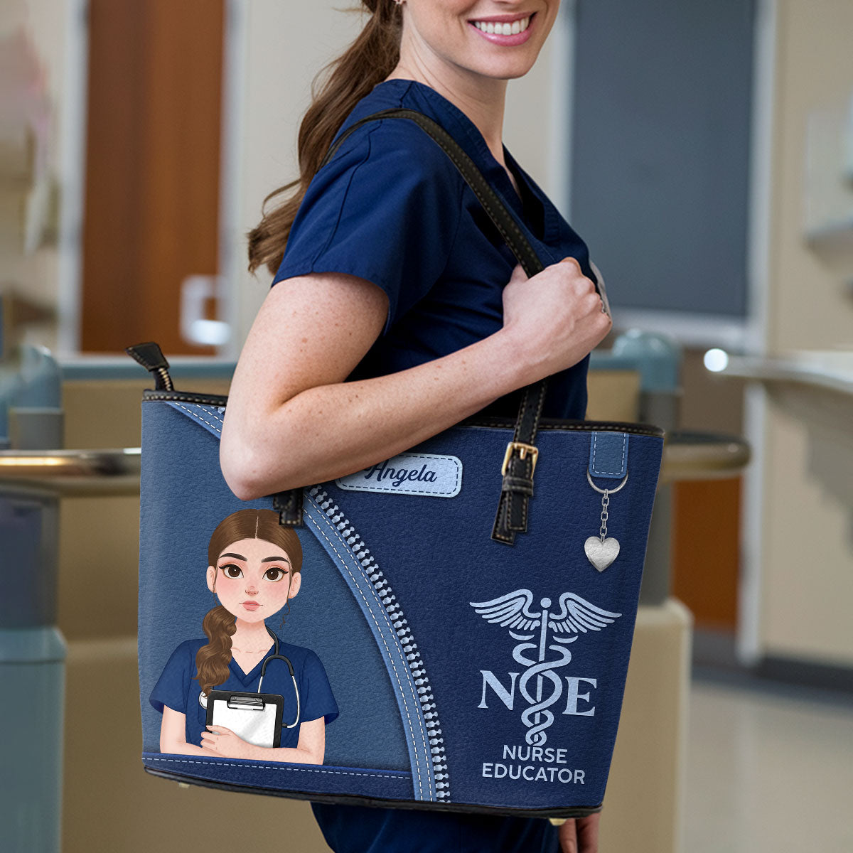 Great Nurse Life - Personalized Custom Nurse Leather Tote Bag
