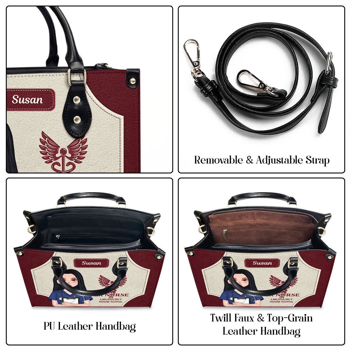 Nurse Magic Life - Personalized Custom Leather Handbag