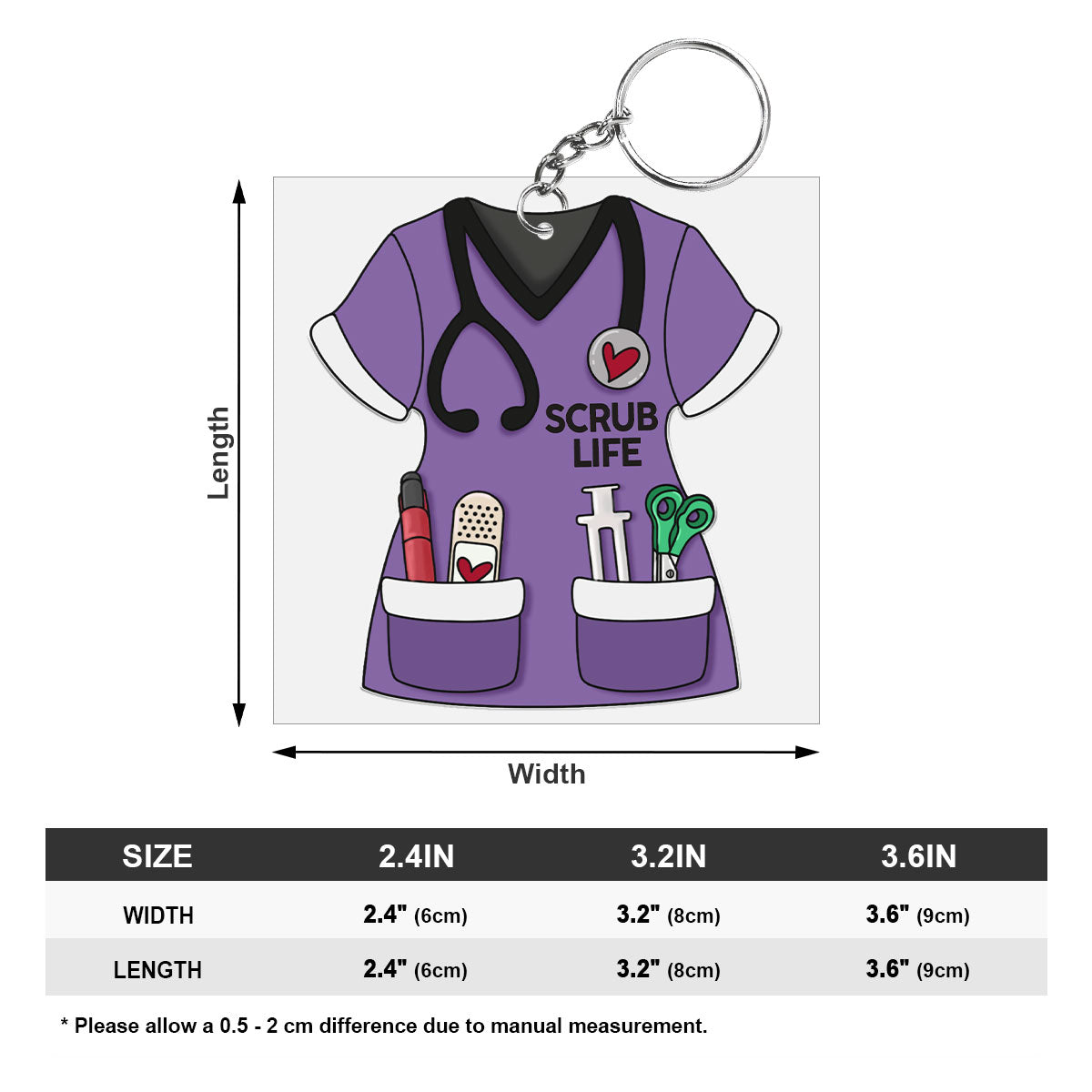 The Nurse Scrub - Personalized Acrylic Keychain