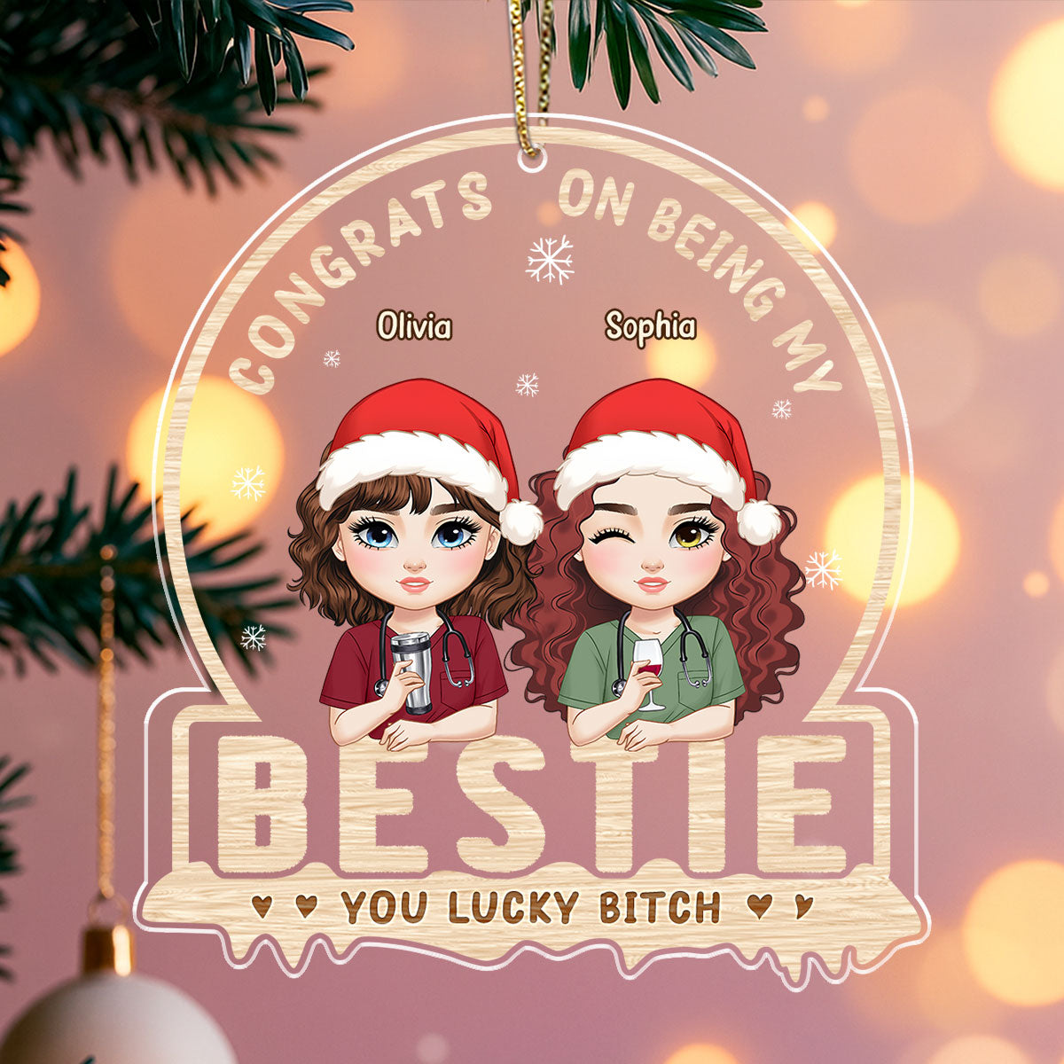 Bestie Nurse - Personalized Nurse Acrylic Ornament