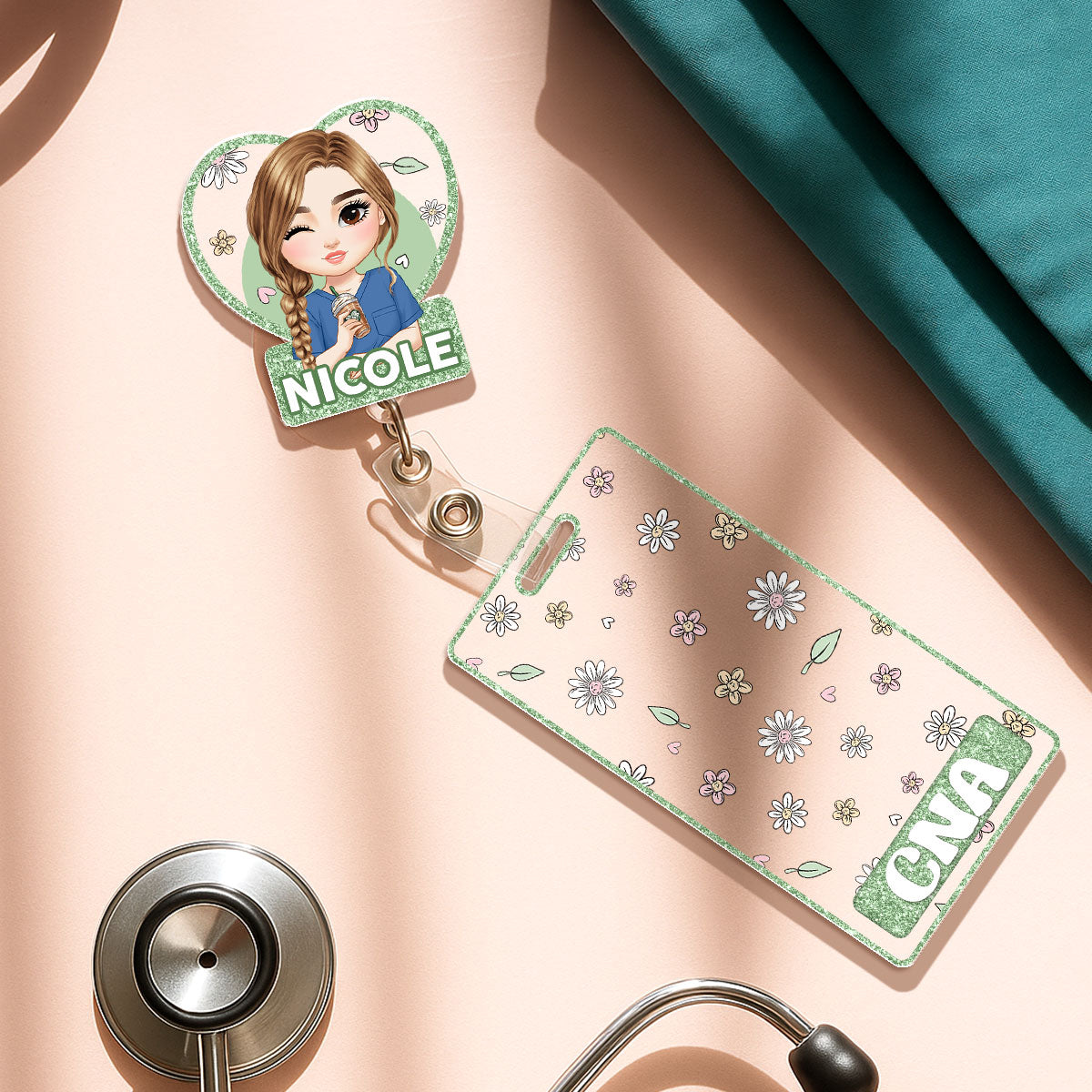 Sparkle Nurse - Personalized Nurse Badge Reel & Buddy Set