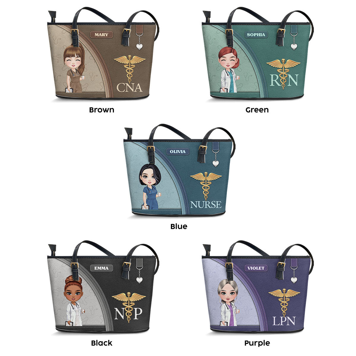 Elegant Nurse Life Ver 2 - Personalized Custom Nurse Leather Tote Bag Deal